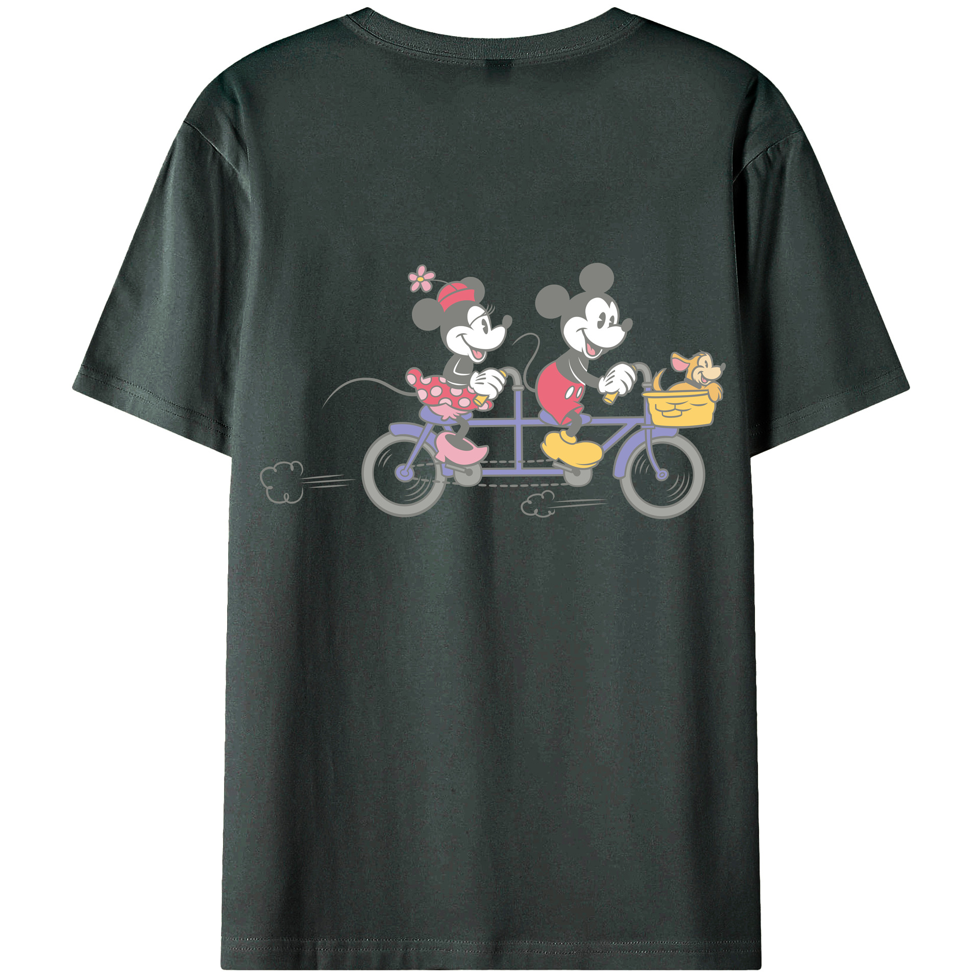 （画像用） ミッキーマウス Mickey Mouse 綿100％ メンズ半袖Tシャツ（バックプリント） 通気性